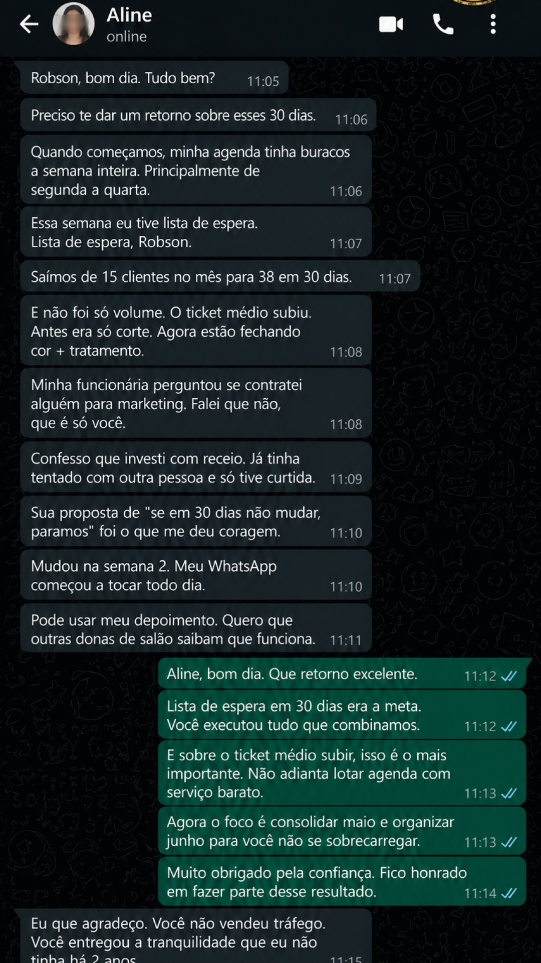 depoimento aline
